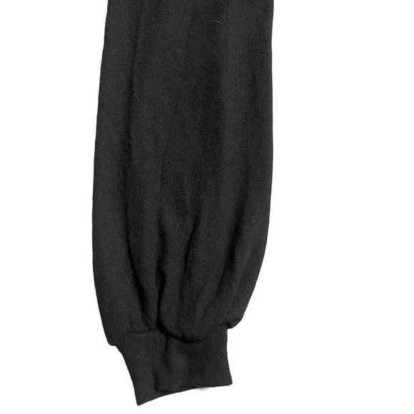 NWOT CHICME BLACK LONG SLEEVE MOCKNECK BLOUSE W/ BLING, LACE AND COLD SHOULDERS - Picture 5 of 8